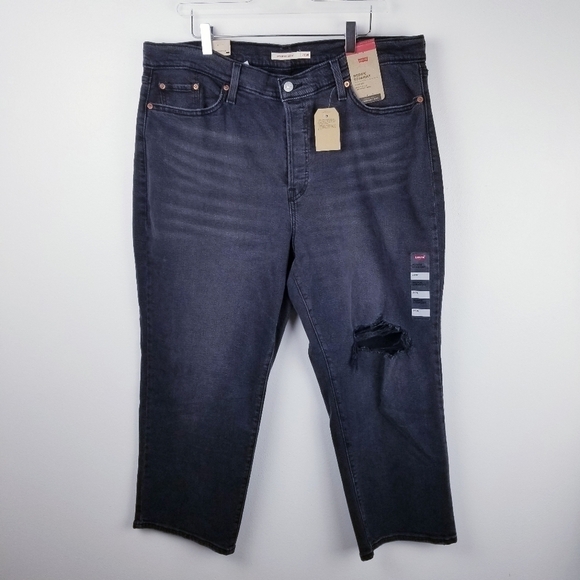 Levi's A09770007 Wedgie Straight Black Jeans NWT - Picture 5 of 13